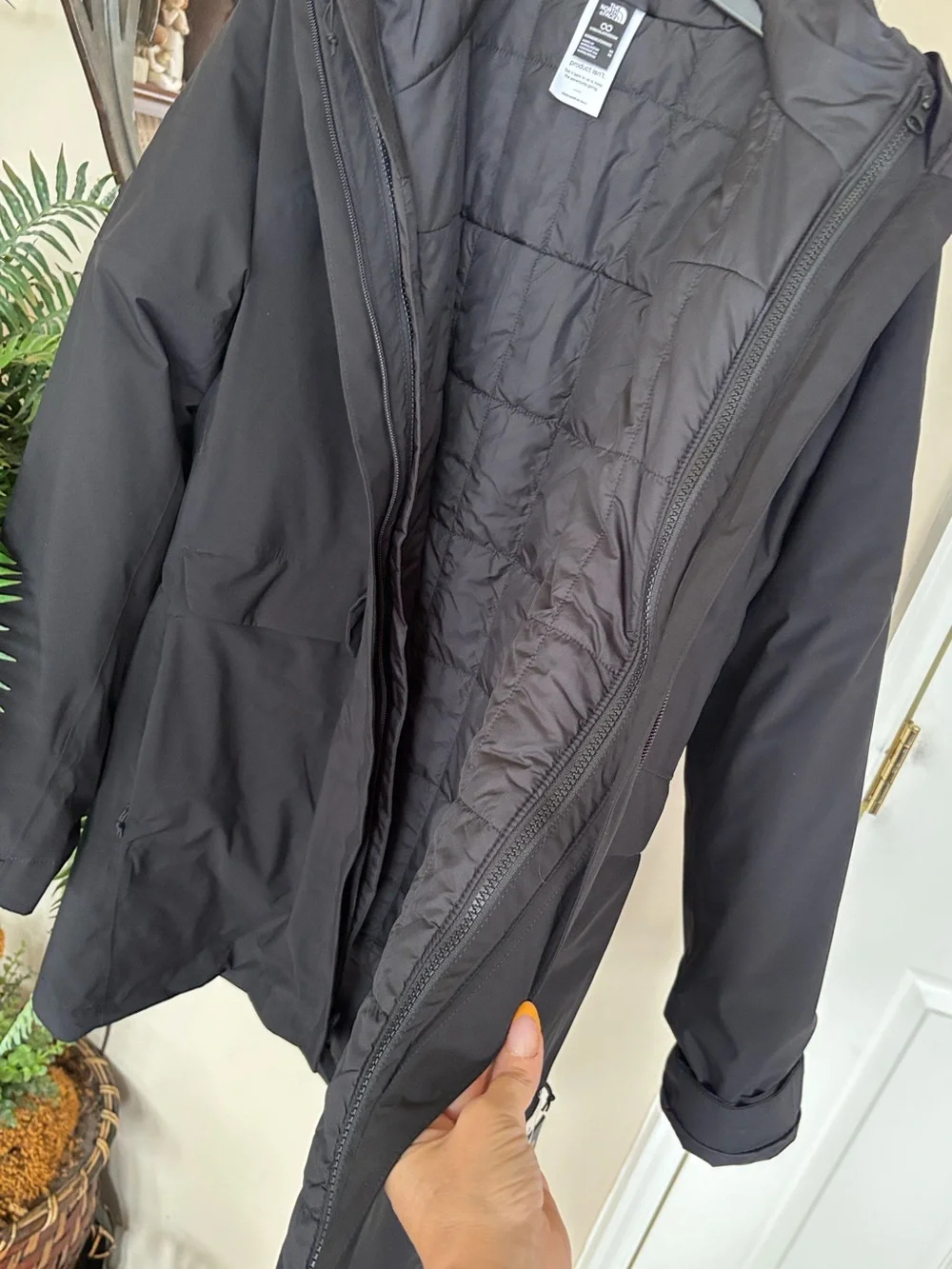 The North Face DryVent Mono Triclimate Parka 3-in-1 Black Shell Jacket w/ Liner